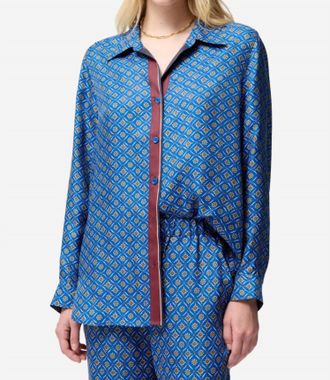 Vanessa Bruno Dorothee Silk Blend Shirt In Navy Blue