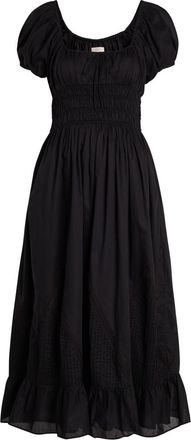 Faithfull The Brand Sunniva Panelled Cotton Midi Dress - Black - S (UK8-10 / S)