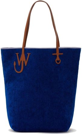 J.W.Anderson Anchor contrasting-trim tote bag - unisex - Acrylic/Polyester/Polyamide/Elastane - One Size - Blue