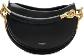 Burberry Clutch a mezza luna in pelle - Nero