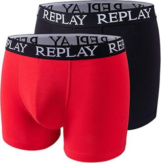 Replay Boxershorts voor heren (Set van 2) (Rood/zwart)