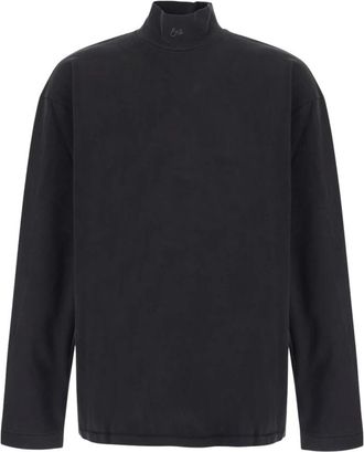 ERL Mock Neck Long Sleeve Tee Knit - Heren - Coltruien - Zwart - M - Katoen - Truien & Vesten
