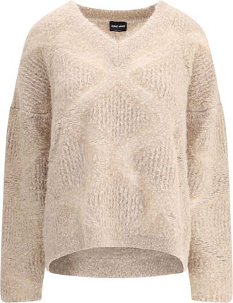 Giorgio Armani V-neck Cashmere And Alpaca Blend Sweater