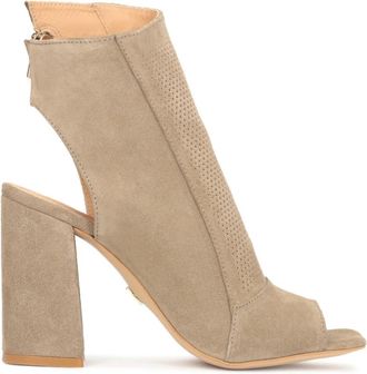 Kazar Imani Booties - Dames - Laarzen met Hak - Beige - 38 EU - Leer - Schoenen