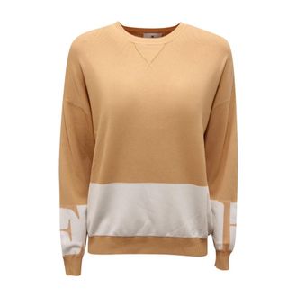 Elisabetta Franchi Mk 01S56E2 Sweater - Dames - Ronde hals truien - Beige - S - Truien & Vesten