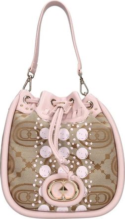 La Carrie Monogram Leren en Stoffen Tas - Dames - Schoudertassen - Roze - ONE Size - Leer - Tassen