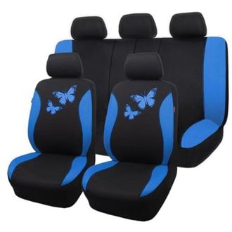 OEM Fundas Transpirables De Malla Para Asientos De Coche, Estampado De Mariposas De Colores, Protecci&oacute;n Compatible Con Airbag (juego Completo, Azul) - Cre