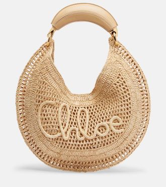 Chlo&eacute; Chlo&eacute; Summer Banana Medium raffia shoulder bag