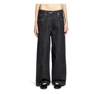 STUDIO NICHOLSON Wide Jeans, female, Black, 2XS, Neive Curved Leg Pant