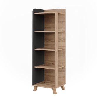 Vicco Estanter&iacute;a De Ba&ntilde;o Karen, Sonoma/antracita, 40 X 128 Cm Con 4 Compartimentos Vicco
