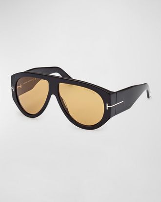 Tom Ford Men & apos;s Bronson T-Logo Shield Sunglasses