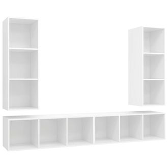 Berkfield Home Wall-mounted TV Cabinets 4 pcs White Engineered Wood