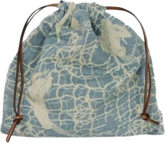 Loewe Pre-owned Bucket Bags, female, Blue, Size: ONE SIZE Pre-owned Denim Pouch