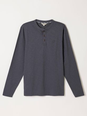 Fat Face FatFace Henley Washed Black Long Sleeve Woodside