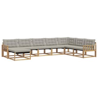 vidaXL Conjunto De Sof&aacute;s De Exterior 8 Pcs Blanco Y Gris Claro Vidaxl