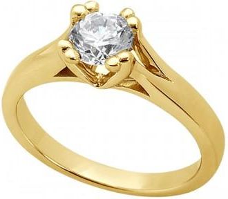Allurez Double Prong Trellis Engagement Ring Setting in 18k Yellow Gold