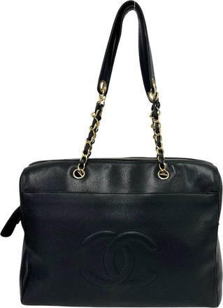 Chanel Black Grained Calfskin Tote Bag (Pre-Owned)