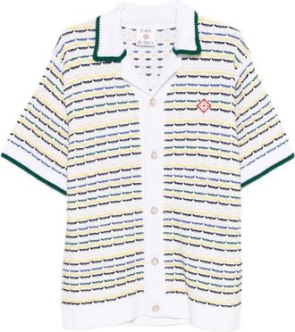 Casablanca Tuck Stitch Shirt - Heren - Polos - Wit - M - Katoen - Tops