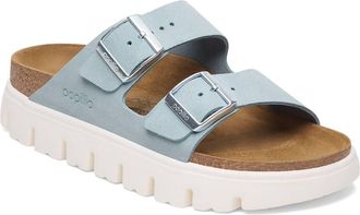 Birkenstock Womens Arizona Chunky Suede Sandal In Baby Blue