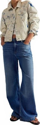 Free People Stride Straight n Wide Jeans In Walk Away