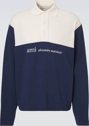 Ami Logo cotton piqu&eacute; polo shirt