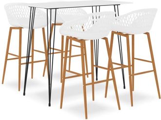 vidaXL 5 Piece Bar Set White Vidaxl
