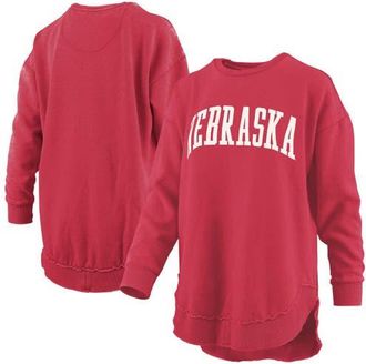 Pressbox Womens Pressbox Scarlet Nebraska Huskers Melange Poncho Vintage Fleece Long Sleeve Pullover Sweatshirt at Nordstrom, Size Medium