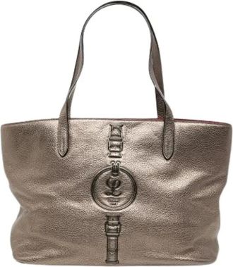 Loewe Pre-owned Tote Bags, female, Brown, Size: ONE SIZE Pre-owned Metallic Leather Tote Bag