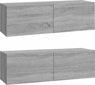 vidaXL Muebles de pared para TV 2 uds madera gris Sonoma 100x30x30 cm vidaXL