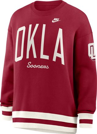 Nike Jordan Oklahoma Legacy Nike Womens College Pullover Crew in Red | 040H0K9UOKV-V89