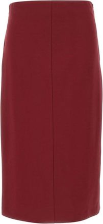 Elena Miro Midi Pencilrok - Dames - Kokerrokken - Rood - XS - Leer - Rokken