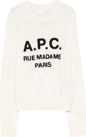 A.P.C. Trui met ronde hals - Dames - Ronde hals truien - Beige - S - Nylon - Truien & Vesten