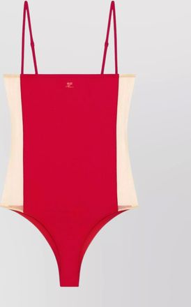 Courrèges illusion swimsuit with adjustable spaghetti straps