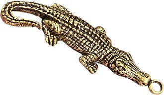 Cabilock Vintage Brass Alligator Keyring Pendant Small Animal Charm for Diy Keychain Craft Accessory Retro Decoration for Car Bag Purse Charm