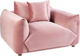Beliani Sill&oacute;n Terciopelo Rosa