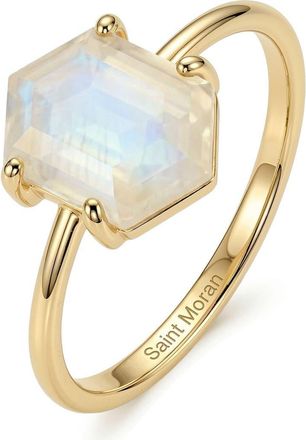 st. Moran Moonstone Hexagon Ring in White/gold at Nordstrom, Size 6
