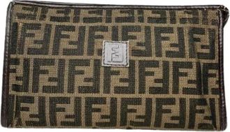 Fendi Pre-owned Clutches, female, Brown, Size: ONE SIZE Pre-owned Vintage Leather Clutch