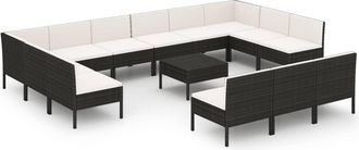 vidaXL 14 Pcs Garden Lounge Set Con Coj&iacute;n De Pozo De Terciopelo