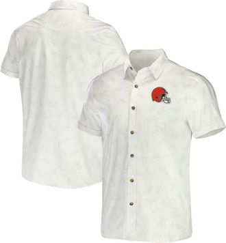 NFL Mens NFL x Darius Rucker Collection by Fanatics White Cleveland Browns Woven Button-Up T-Shirt at Nordstrom, Size Medium
