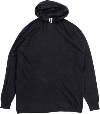 Rick Owens Mens Oversized Hoody - Black Cashmere - Size Medium