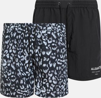 AllSaints Mens Polyamide Lani Underground Swim Shorts 2 Pack, Size: XS