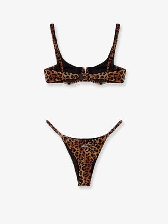 MC2 Saint Barth Leopard-Print Nylon Bikini - Brown