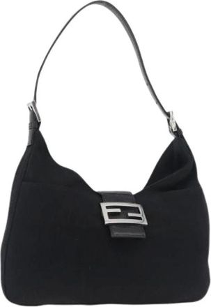 Fendi Pre-owned Shoulder Bags, female, Black, Size: ONE SIZE Pre-owned Vintage Nylon Shoulder Bag