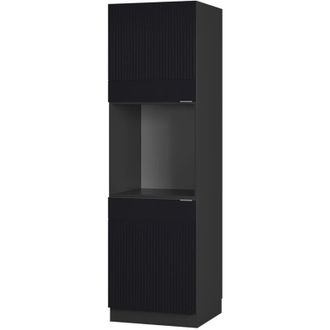 Vicco Armario Para Horno Empotrado Fame-line, Rayas Negras, 60 Cm Abierto