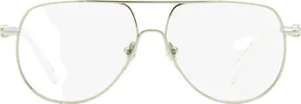 Moncler ML5202 Pilot Metal Eyeglasses - Silver