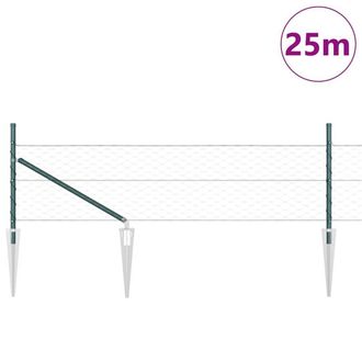 Berkfield Home Hexagon Fence Green 0, 4x25 m Steel