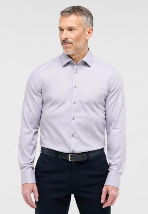 Eterna Langarmhemd ETERNA SLIM FIT, Herren, Gr. 38, Normalgr&ouml;ssen, silber, 100% Baumwolle, schmal, Manschette, Hemden Langarmhemd, NON IRON (b&uuml;gelfrei)