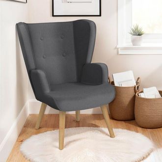 IDMarket Idmarket - Sillón escandinavo sven en tejido gris antracita