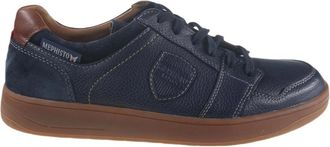 Mephisto Blauwe Heren Sneaker Trendy Stijl - Heren - Sneakers - Blauw - 46 EU - Leer - Schoenen
