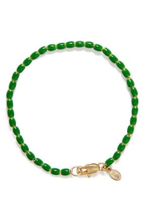 Clare Vivier Enamel Bead Bracelet in Emerald at Nordstrom